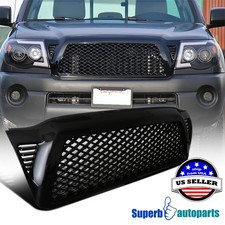 Fits 2005-2011 Toyota Tacoma Glossy Black Mesh Abs Honeycomb Hood Grille 1pc