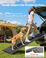 VEVOR 71" Dog Ramp for Cars, 250LB Capacity, Folding Pet Ramp for SUV/Truck