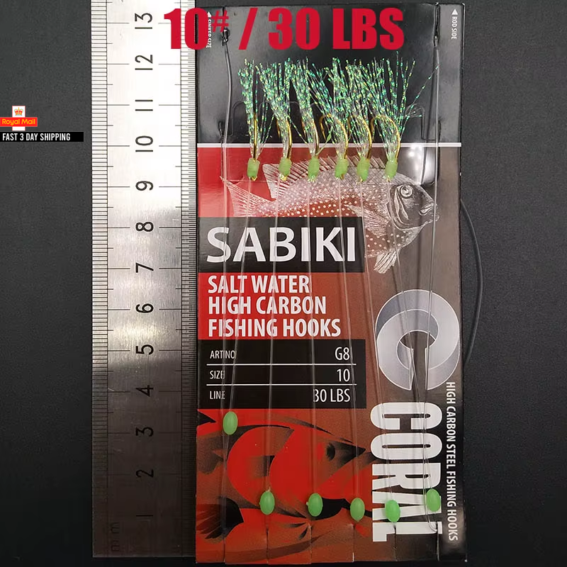 Lunker Sabiki Lure Flasher Rig Hook Soft Bait Luminous Eel Glow Dark Mackerel Fi