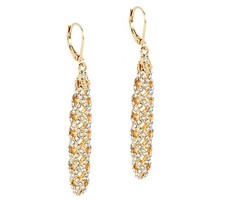 QVC Joan Rivers Goldtone Pave' Lattice Lever Back Earrings