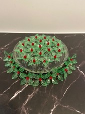 Ceramic Tree Green Holly Leaf Peg Lights w/re...