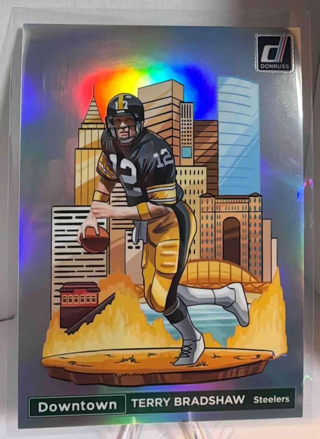 2024 Panini Donruss Terry Bradshaw #10 Oversized Downtown! SSP Steelers