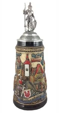 German Beer Stein Rothenburg relief stein 0.5 liter tankard, .. ZO 1768/9013 NEW