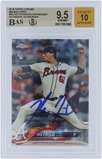 Max Fried Atlanta Braves Signed 2018 Topps Chrome #66 Beckett 9.5/10 Rookie Card. rookie card picture