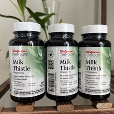 3x Walgreens Free+Pure Milk Thistle 175mg Healthy Liver 100 Ct - 06/2027 (Lot 3)