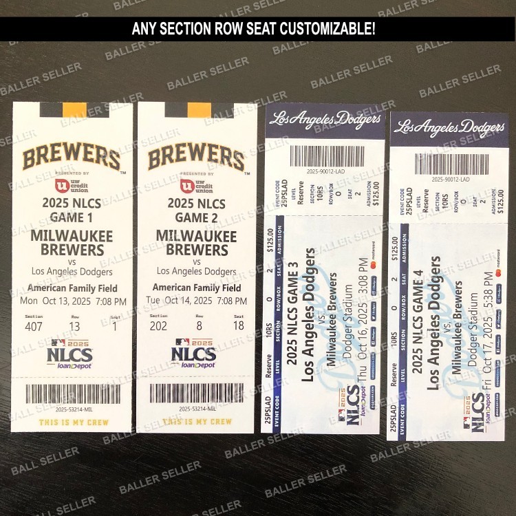 SECOND チケット 2025 NL Championship Series Souvenir Ticket Brewers Dodgers NLCS