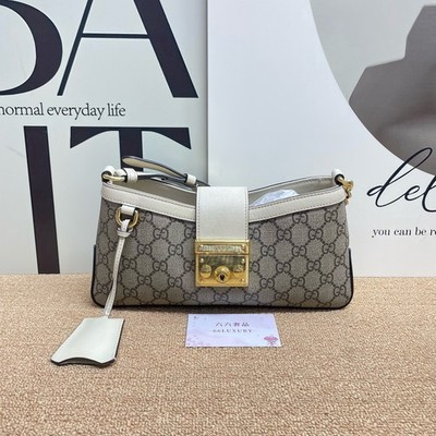 Gucci Padlock Medium Beige Off-white GG Canvas Crossbody Shoulder Bag Duty Paid