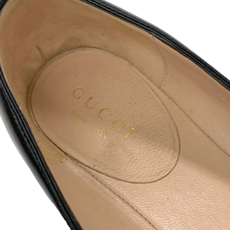 GUCCI Flat Shoes Pumps Double G GG Marmont EU 36 US 6 Leather Black Authentic thumbnail 23