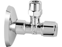 "Eckventil Dn 15 (1/2\") Elb-Verschraubung DN10 3/8\" Schubrosette"