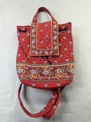 Vera Bradley Retired Provincial Red MIMI Backpack Vintage USA Floral EUC