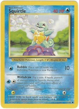 Squirtle 63/102 Common Base Set Unlimited Pokemon Moderately Played