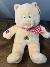 NWT 15" VTG THIS LITTLE PIGGY TALKING LAUGHING PIG STUFFED ANIMAL TALKING PLUSH