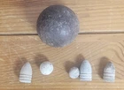Civil War cannon ball and bullets