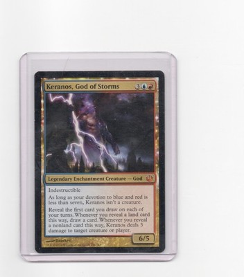 Magic the Gathering Keranos, God of Storms LP/NM Journey into Nyx  Mythic Rare