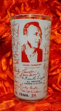 RARE VTG Oklahoma Sooners NCAA Orange Bowl Football Team Signed Drinking Glass