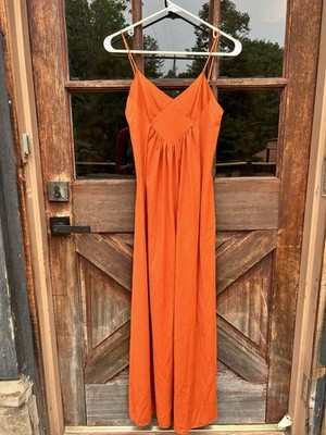 burnt orange maxi dress boho vintage 70s slip nightgown S/M hippie cottagecore height_71 Red Beaded Halter Mini Size:Large (56) and summer celebrations