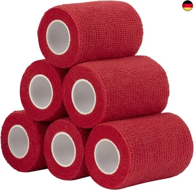 SAGAFLY Haftbandage Verband Selbstklebender 7,5cm x 4,5m, 6 Rollen Fixierbinde