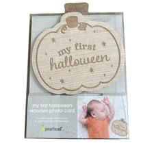 Pearhead My First Halloween Wooden Photo Card Baby Milestone Prop NEW