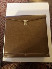 Vintage Brown Faux Leather 33 RPM 12" Carrying Case Storage For LP Records 455