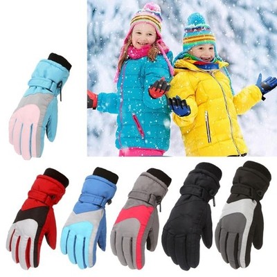 Kids Winter Snow Gloves Boys Girls Ski Waterproof Windproof Thick Warm Thicken