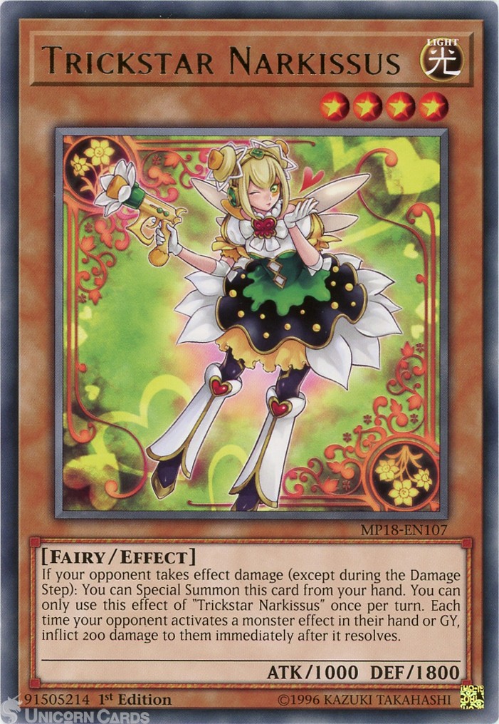 MP18-EN107 Trickstar Narkissus Rare 1st Edition Mint YuGiOh Card