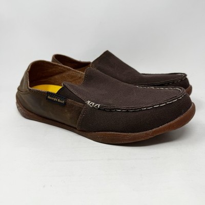 Georgia Boot Cedar Falls Slip On Loafer Men s Size 10 Brown Leather Canvas AMP