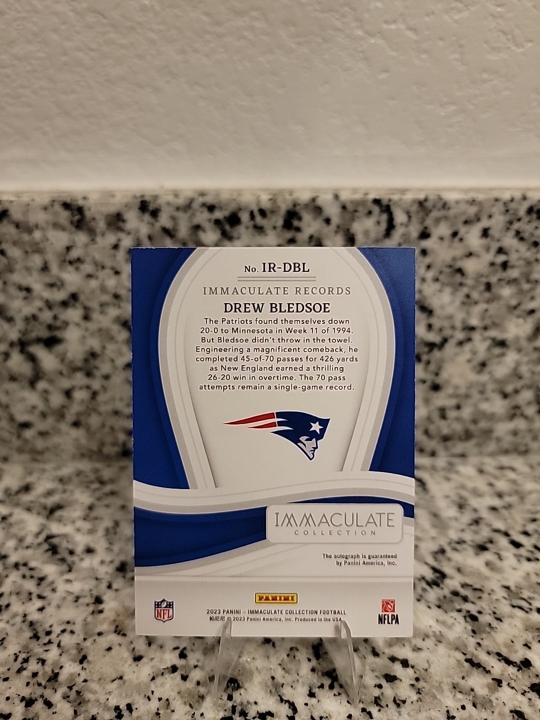 2023 Immaculate Drew Bledsoe Immaculate Records Auto /49 view 3