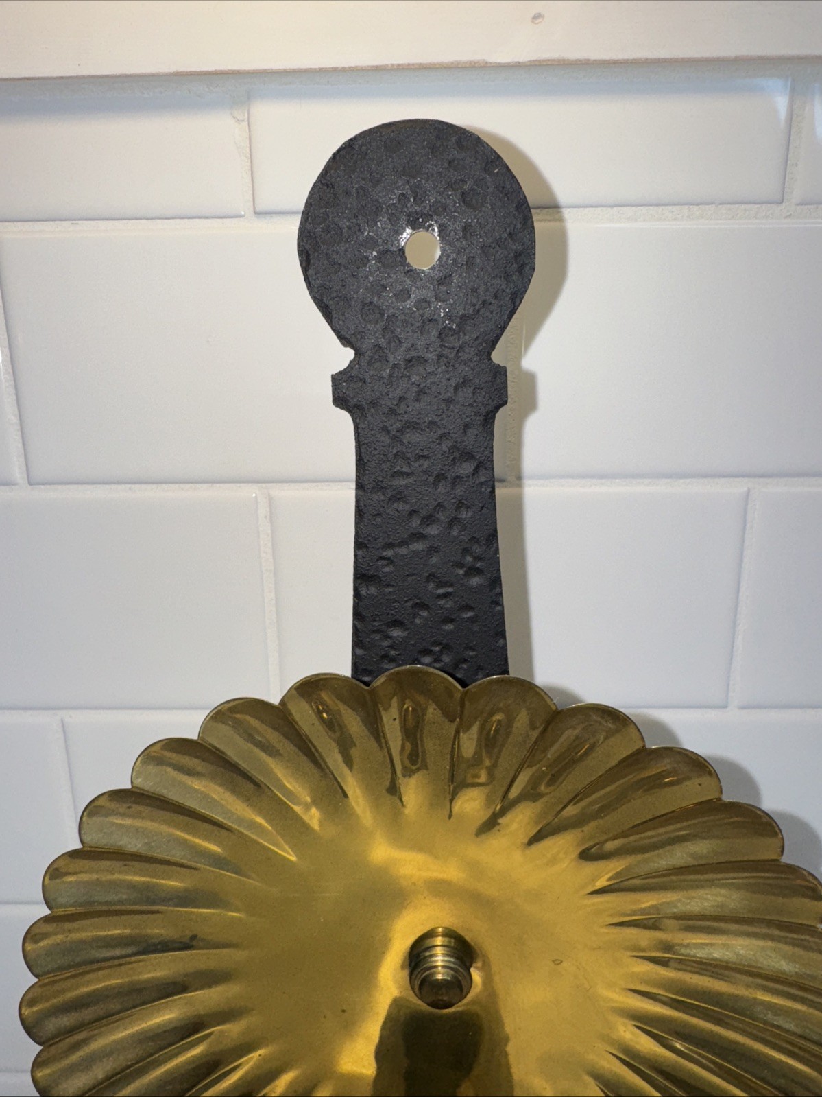 Tell City Brass Reflector Colonial Wall Sconce Candle Holder Art Deco 15"H