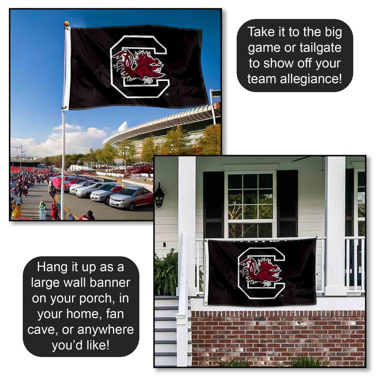 South Carolina Gamecocks Garden Flag – Double Sided 12.5x18 Inch, Officially Licensed Yard Banner