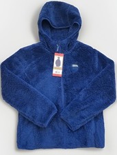 Eddie Bauer high pile hooded jacket boys MEDIUM 10/12 Navy blue plush fleece