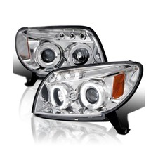 SPEC-D TUNING Halo LED Chrome Housing Clear Lens Projector Headlights Compati...