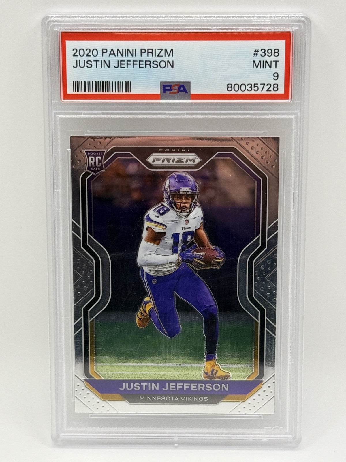 2020 Panini Prizm Justin Jefferson #398 Rookie RC PSA 9 Minnesota Vikings NFL