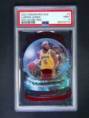 6/49 JSY# ≈1/1 2021 Panini Crown Royale Lebron James #3 Son Globe Red PSA 9