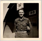 WW2 US Army Corporal Quonset Hut Cyrillic Sign Europe Photo '40s