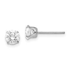 14k Gold Madi K 5.25mm Round CZ Post Earrings SE285