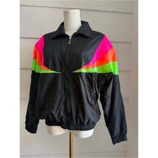 Vintage Sergio Tacchini Windbreaker Colorblock Neon Jacket 80s 90s
