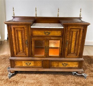 Marble Top Sideboard Cabinet, Vintage Cocktail Bar, Home Bar Counter Table