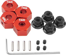 Metal 12Mm Hex Wheel Hubs 7Mm Thick Drive Adapters with Flanged Lock Nuts Compat