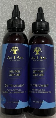 AS I AM-Dry Itchy Scalp Oil Treatment, (olive, tee tree & peppermint) 4oz X2