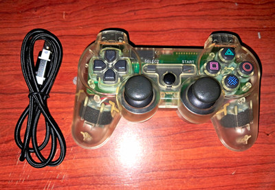 Third Party Wireless PS2 Controller  Transparent - No Receiver - Parts/Repair