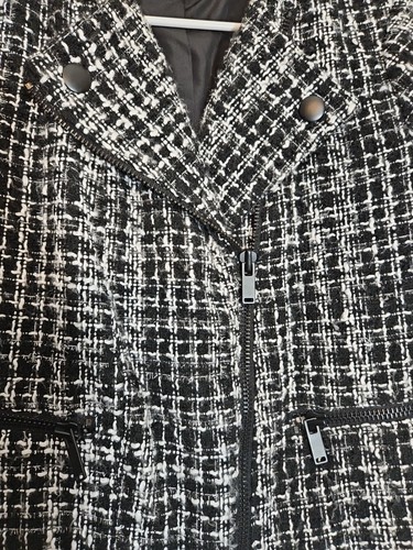 Simply Vera Wang Women Blazer Black And White Size XS Zip Up - Picture 5 of 12