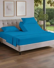 Split Head King Sheet Set 4 Piece Flex Split Top King Sheets for Adjustable...