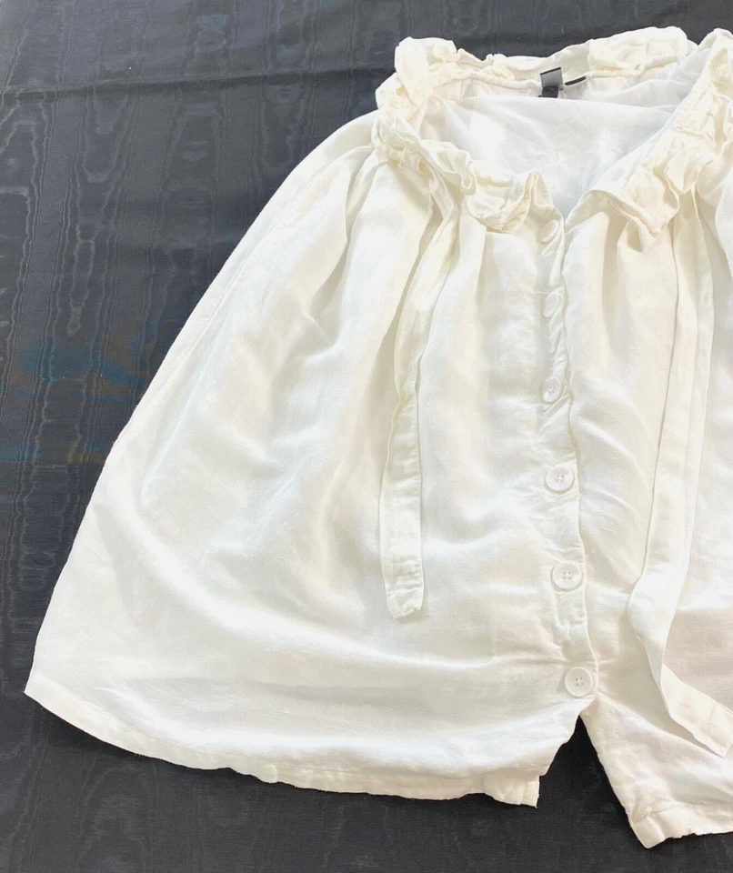 women's Volcom skirt size small (4-6) white buttons tie lining linen - Image 3 of 4