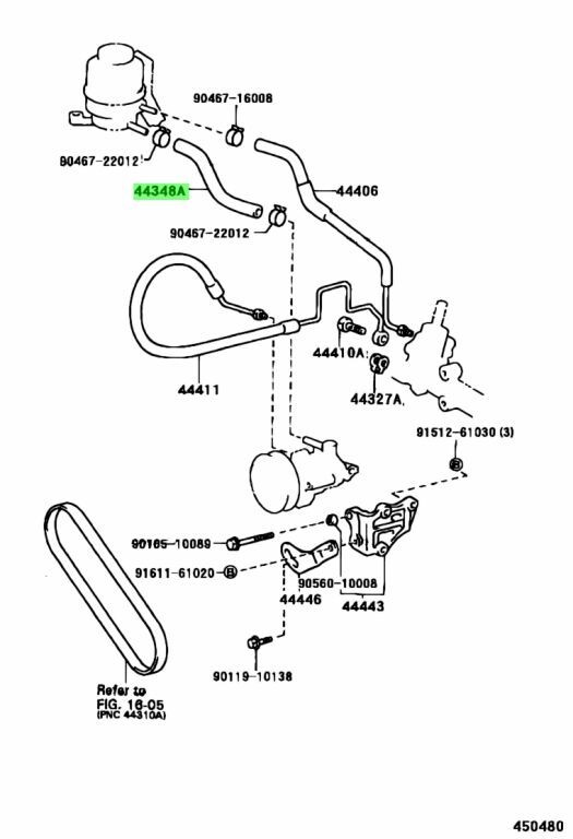 トモページ OEM Toyota 96-01 Chaser Power Steering Oil Reservoir To Pump Hose