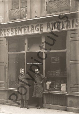 Altes Foto Alsace Commerce Toulouse Cordonnier Wiederbesohlung Schuh Repro 1920