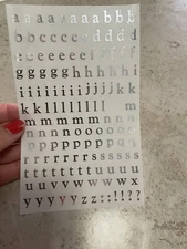 Mrs. Grossman Silver Lowercase Letter Vintage Stickers 1998 (4 Sheets)