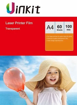 A4 OHP Film Acetate Transparent for Laser Printer 210X297 Uinkit - 60 Sheets