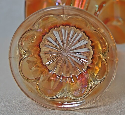 Vintage Imperiale Calendula Iridescente Carnevale Vetro Jack Nel Vaso Pulpito - Foto 12 di 22
