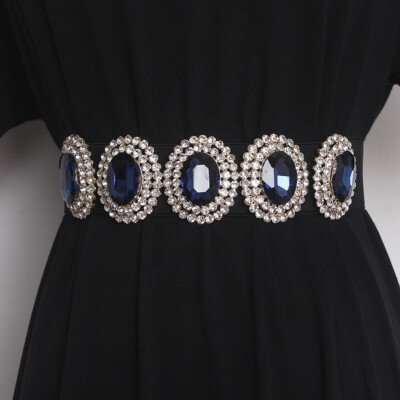 Lady Rhinestone Wide Belt Crystal Elastic Waistband for Party Wedding Dress  Chic | eBay