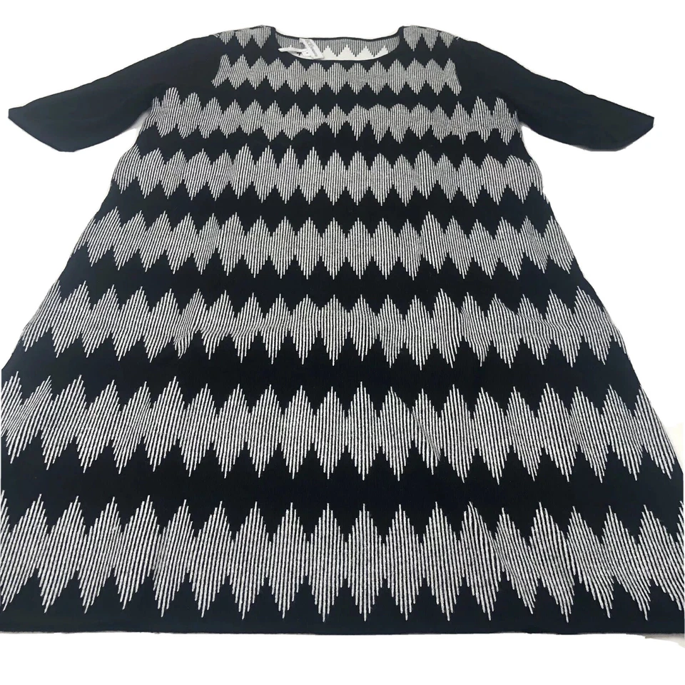 Vestido Suéter BCBGeneration Línea A Jacquard Mujer Mediano Negro Manga Corta Foto 4 de 4